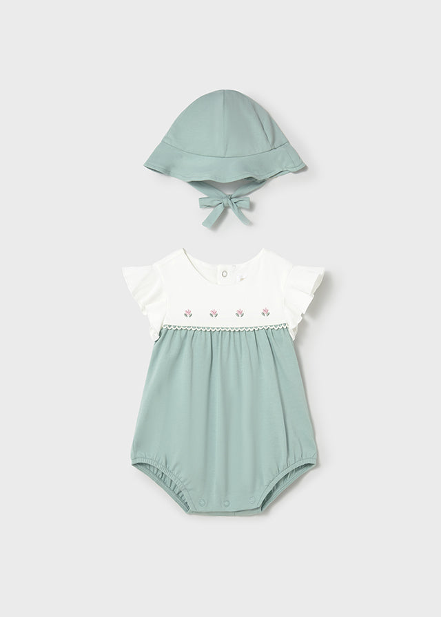 1602- aqua romper set