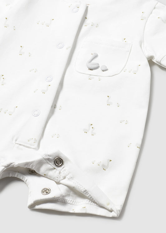 1727- White short pijama gift set