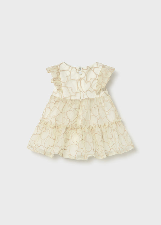 1890- wheat tulle dress