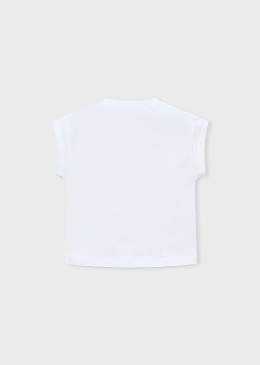 3005- fushia White t-shirt