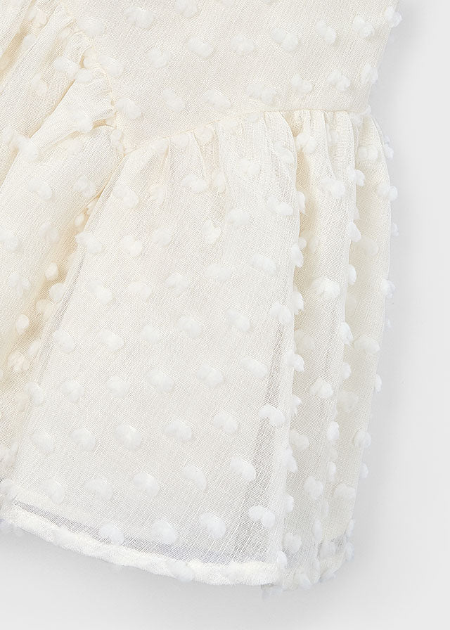 3911- bone swiss dot dress
