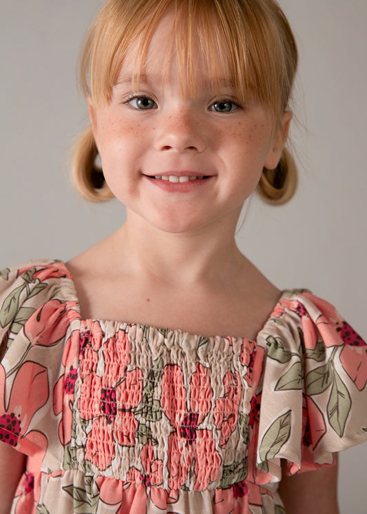 3932- tangerine linen efect dres