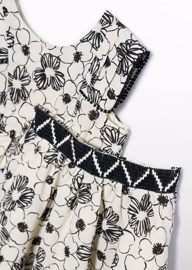 5063- cream/black skirt set midi