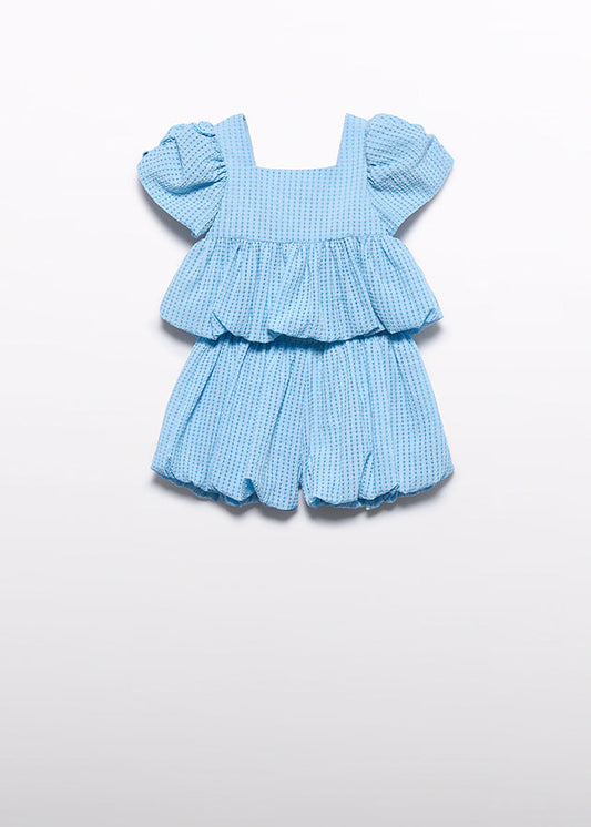 5208- sky blue short set