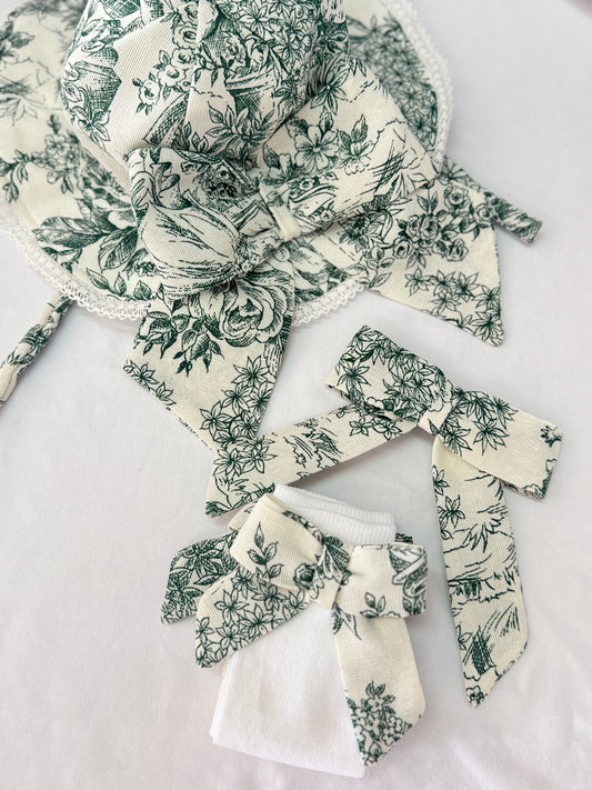 Toile de jouy green Socks - PRE ORDER