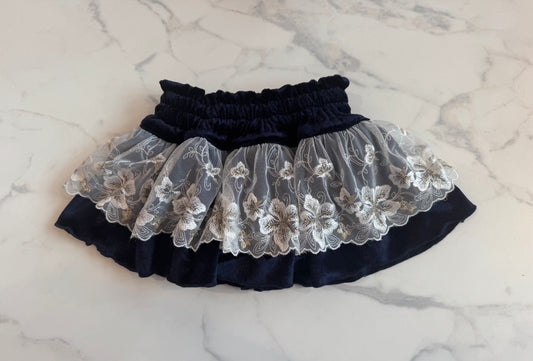 Velvet Navy lace bloomer