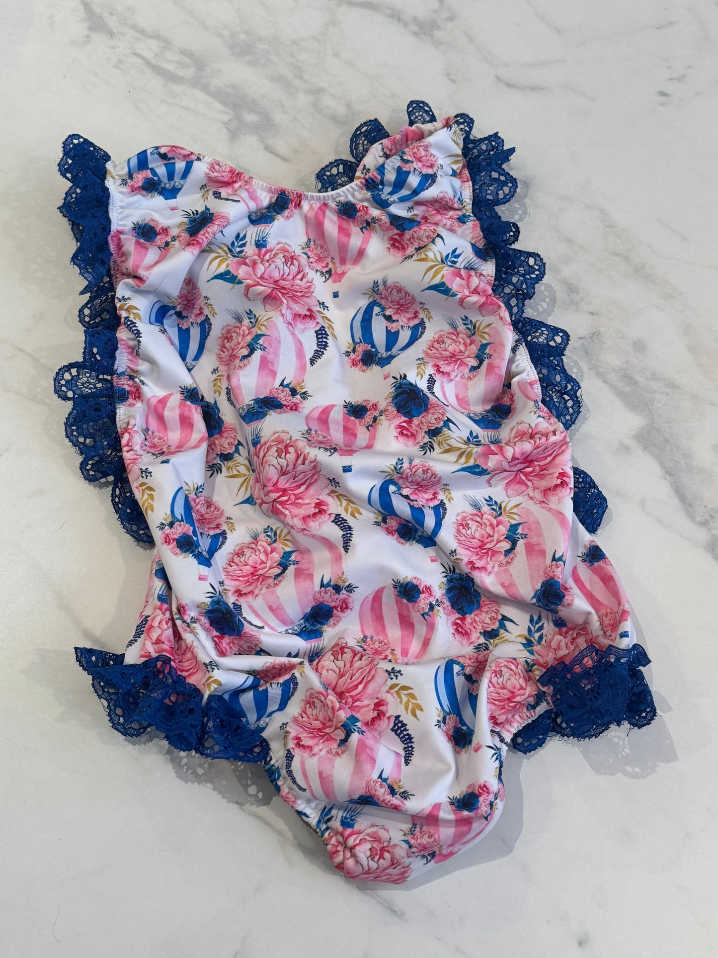 Blue pink swimsuit