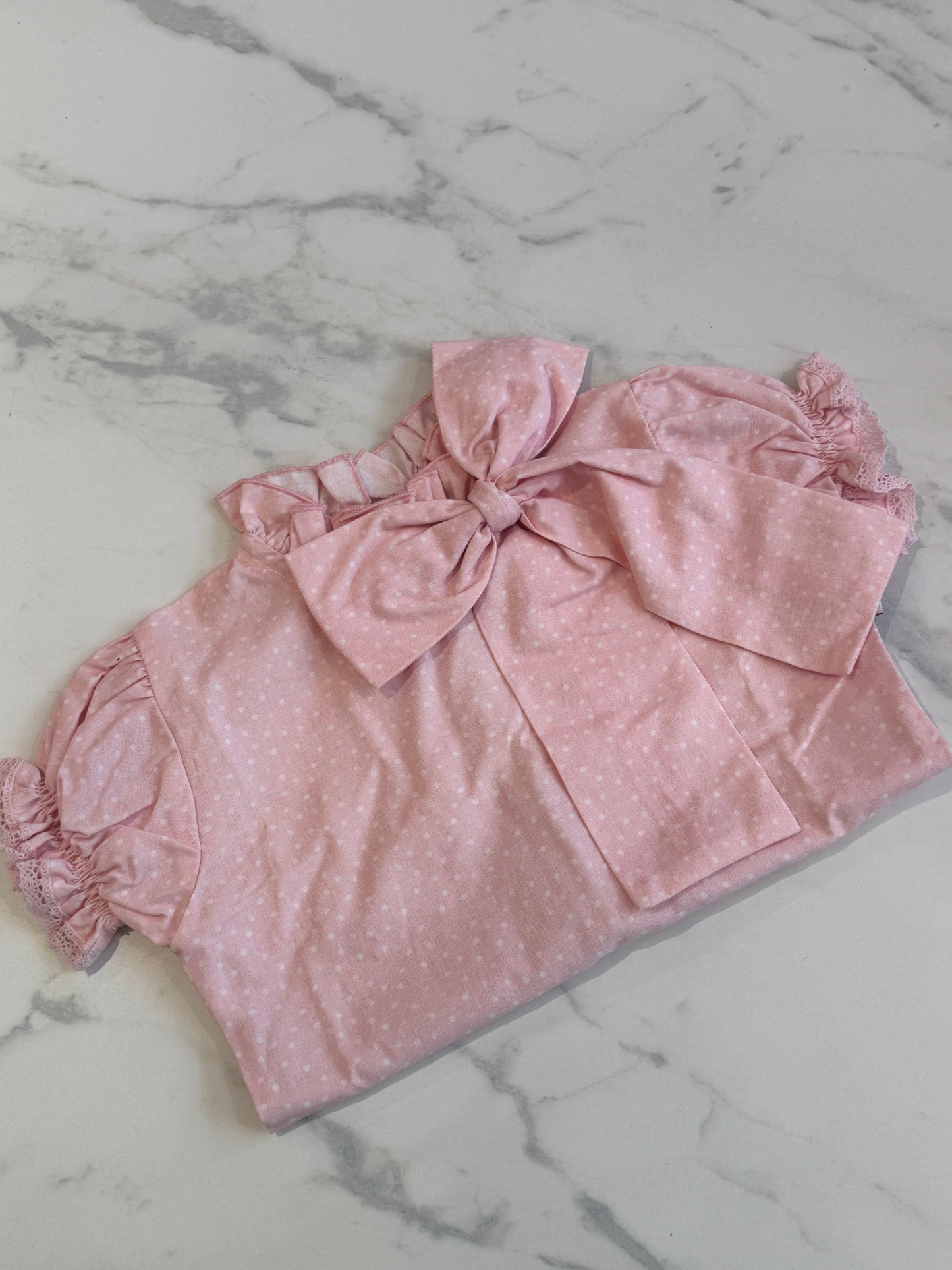 Pink bow blouse