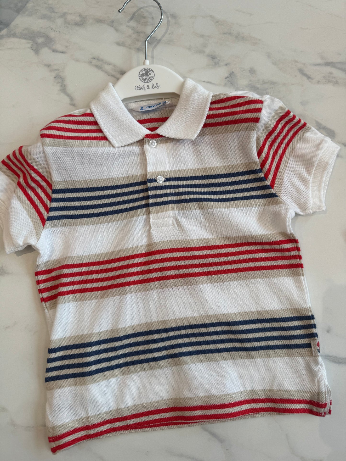 Stripjes polo red
