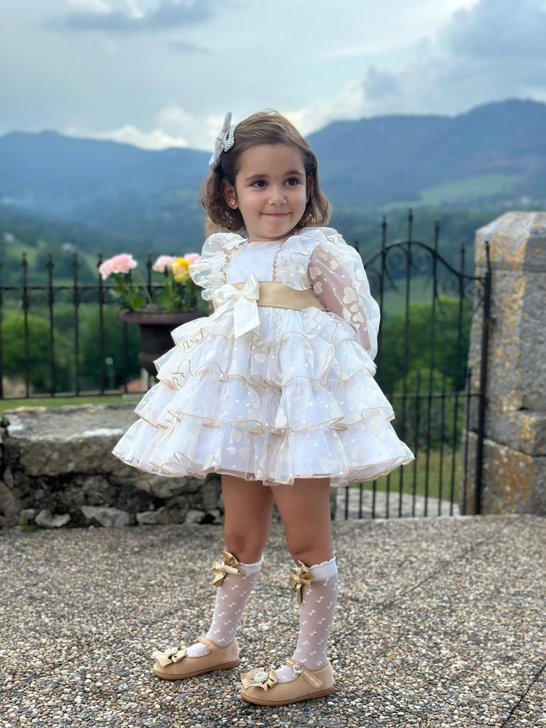 Robe Herats Organza crème - PRÉCOMMANDE