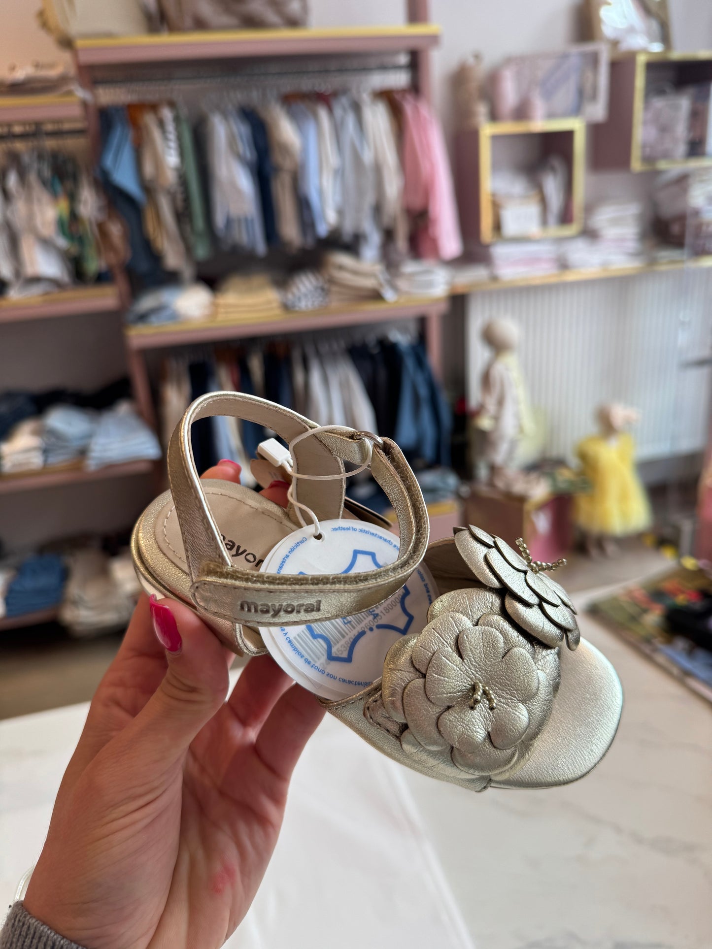 Gold flower sandals