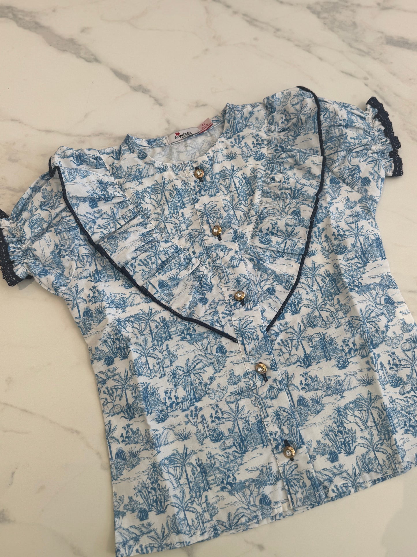 Blue Paris blouse