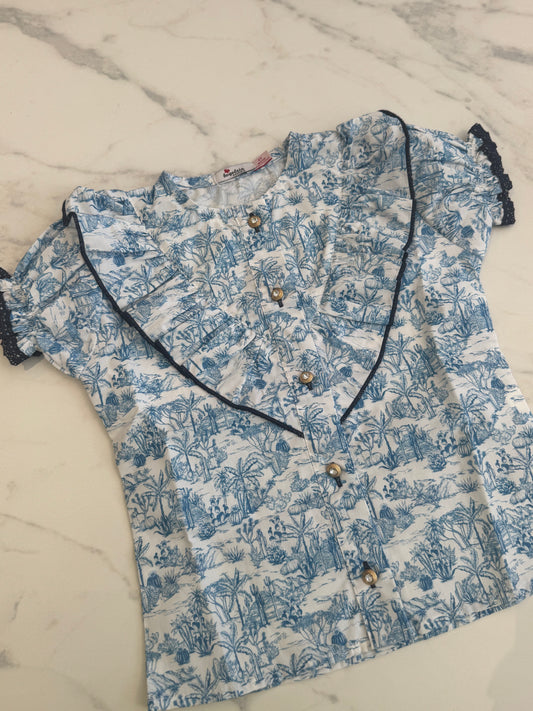 Blue Paris blouse