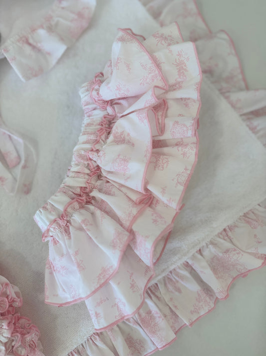 Toile de jouy pink bloomer - pre order