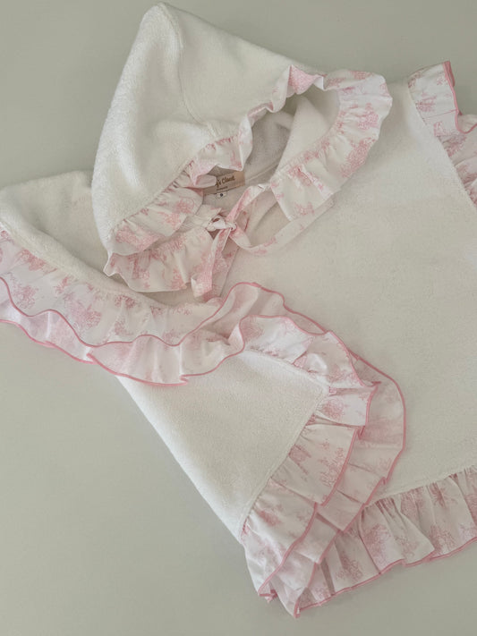 Toile de jouy Pink poncho - PRE ORDER ( begin januari )