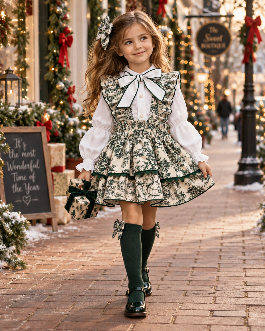 Toile de jouy green bailarina set - PRE ORDER