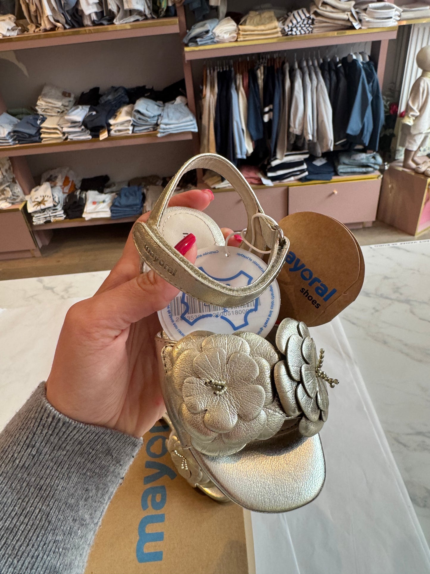 Gold flower sandals
