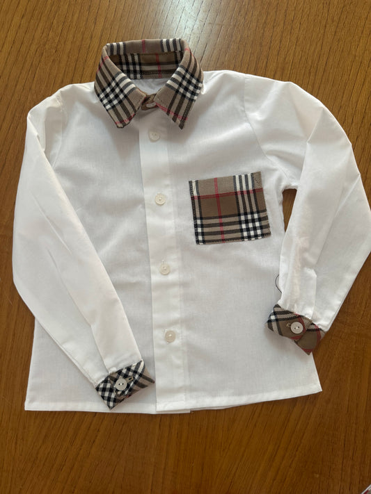 Burberry White blouse boys - PRE ORDER
