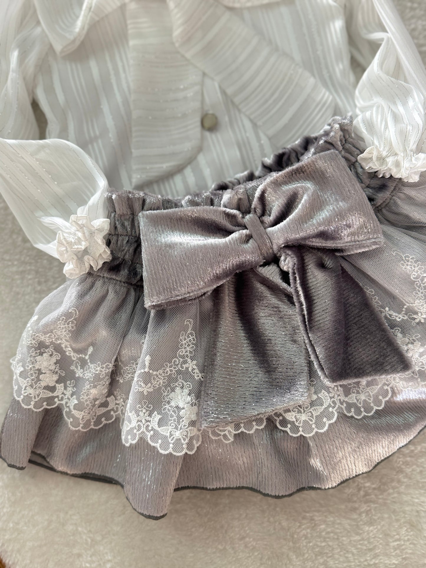 Silver velvet bloomer - PRE ORDER