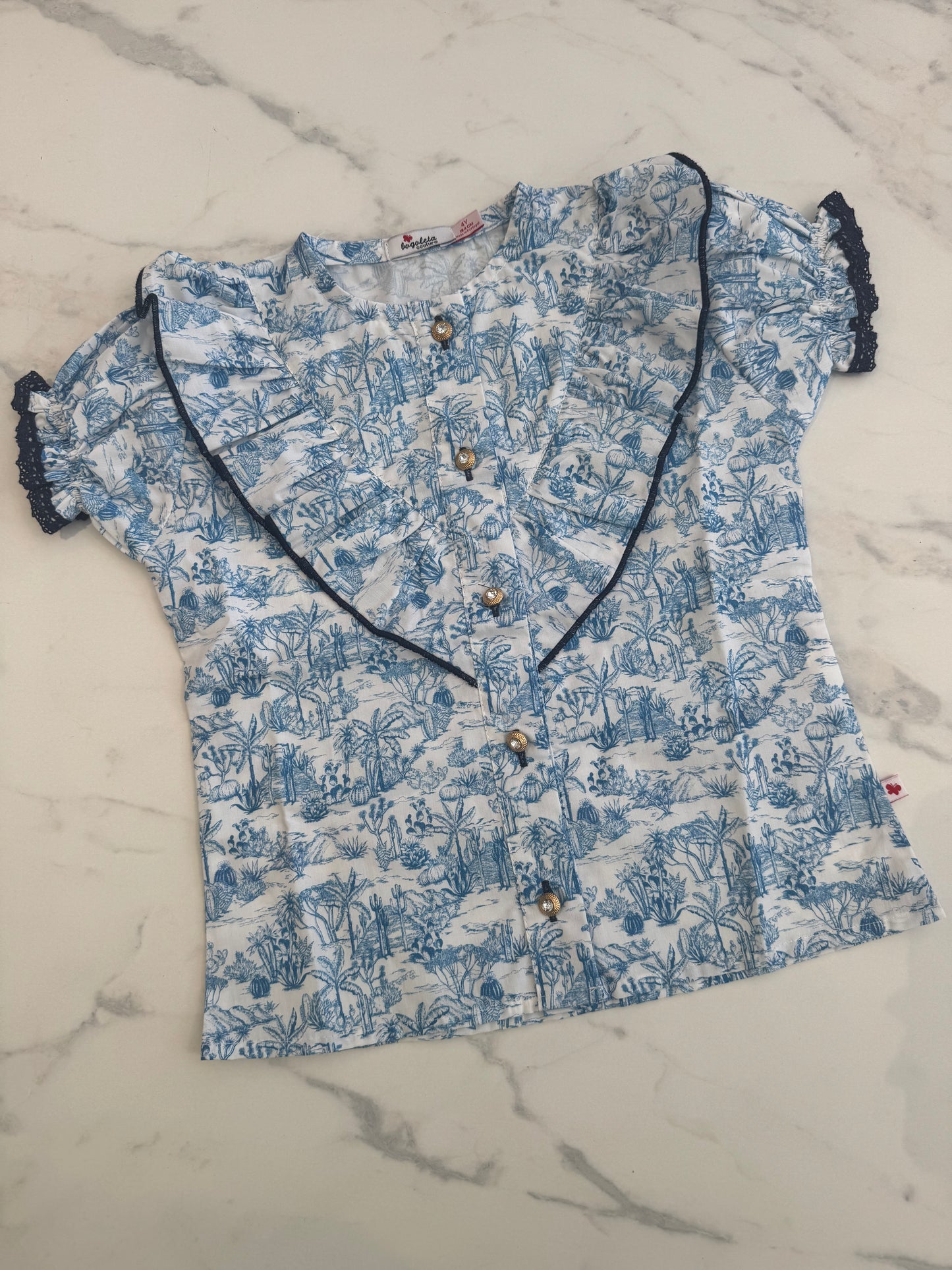 Blue Paris blouse
