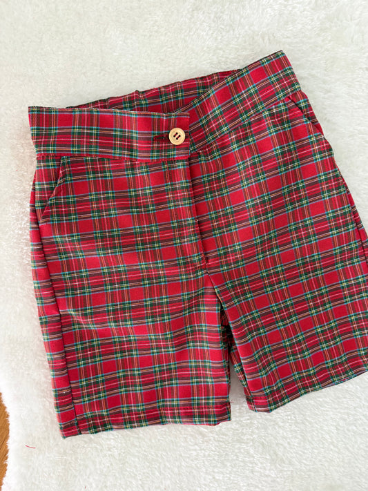 Red tartan short boys - PRE ORDER