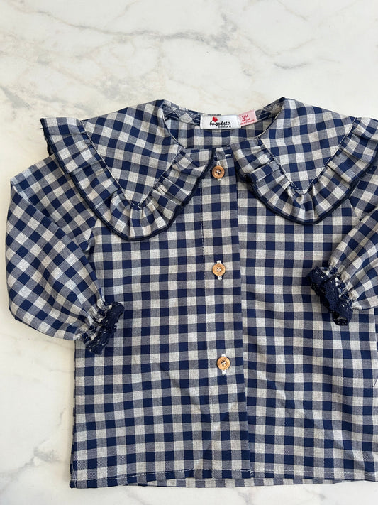 Vichy navy blouse