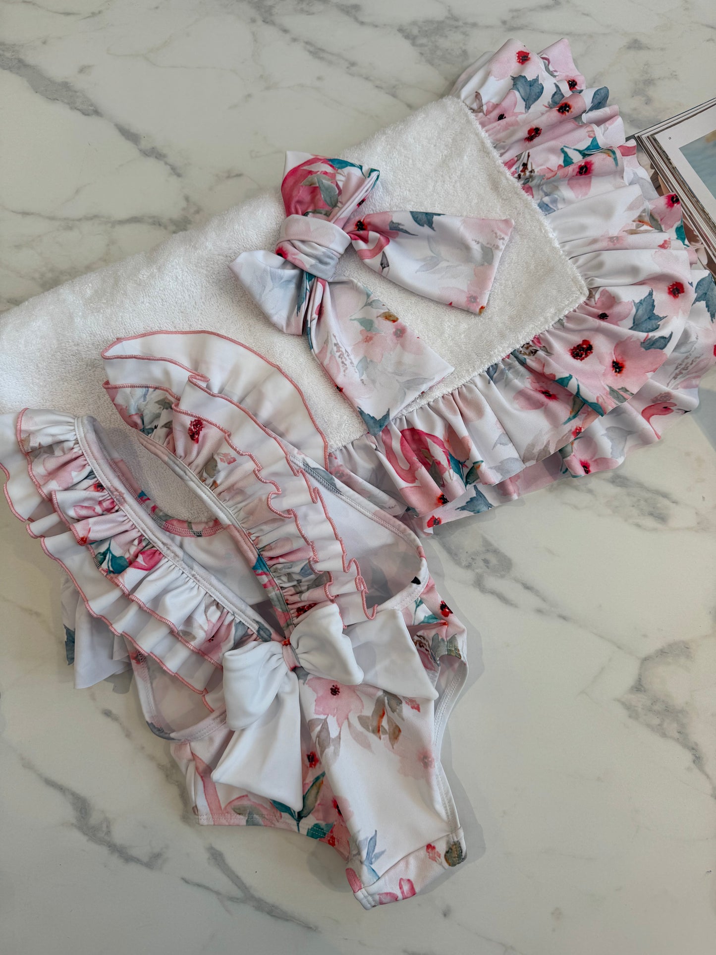 Flamingo flower swimsuit set