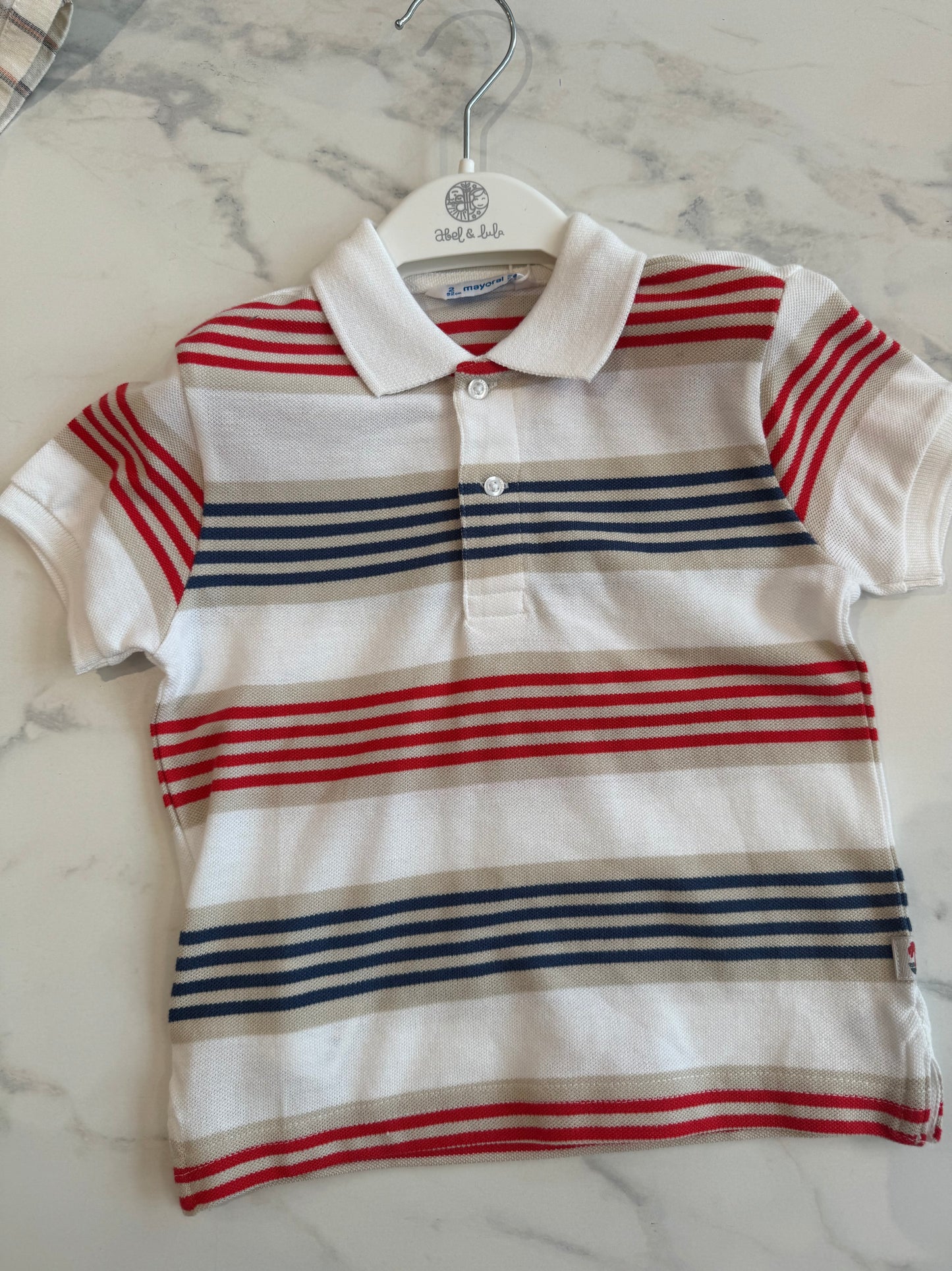 Stripjes polo red