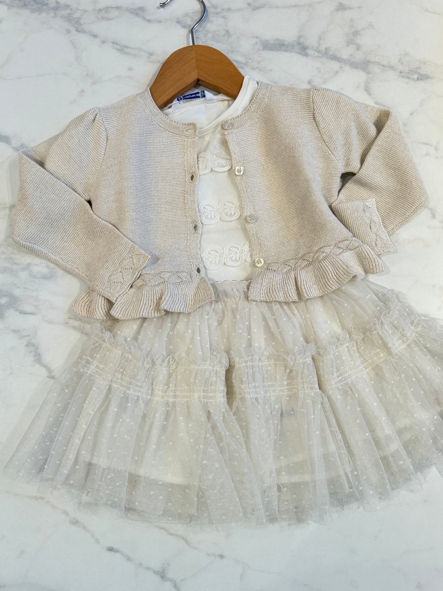 T-shirt beige tulle mayoral