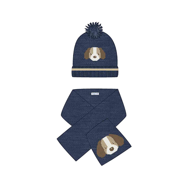 Navy hat-scarf set