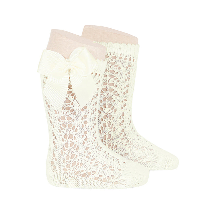 Cream openwork socks