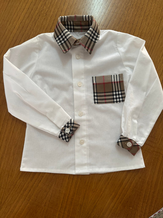 Burberry White blouse boys - PRE ORDER