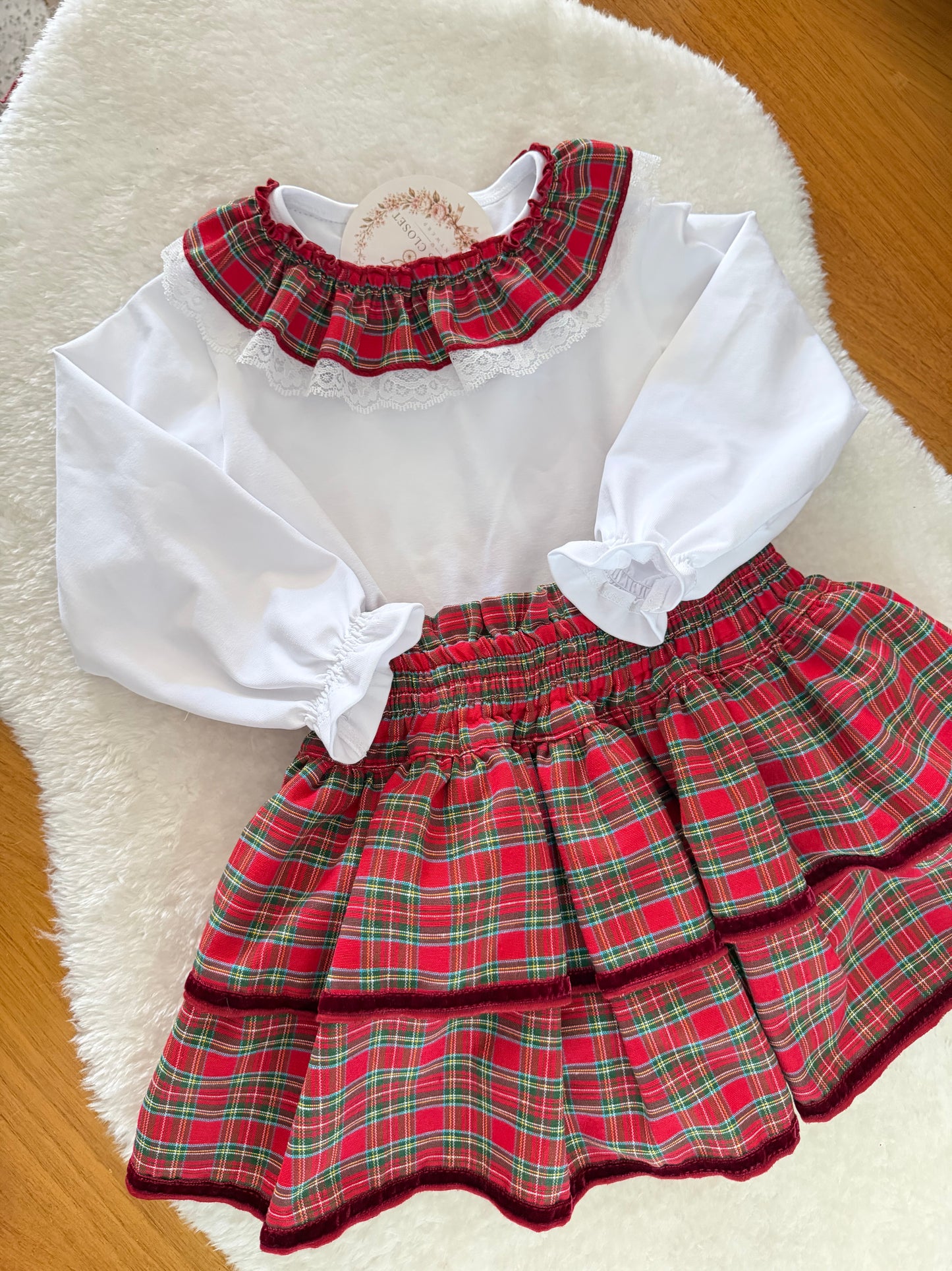 Red tartan cotton t-shirt - PRE ORDER