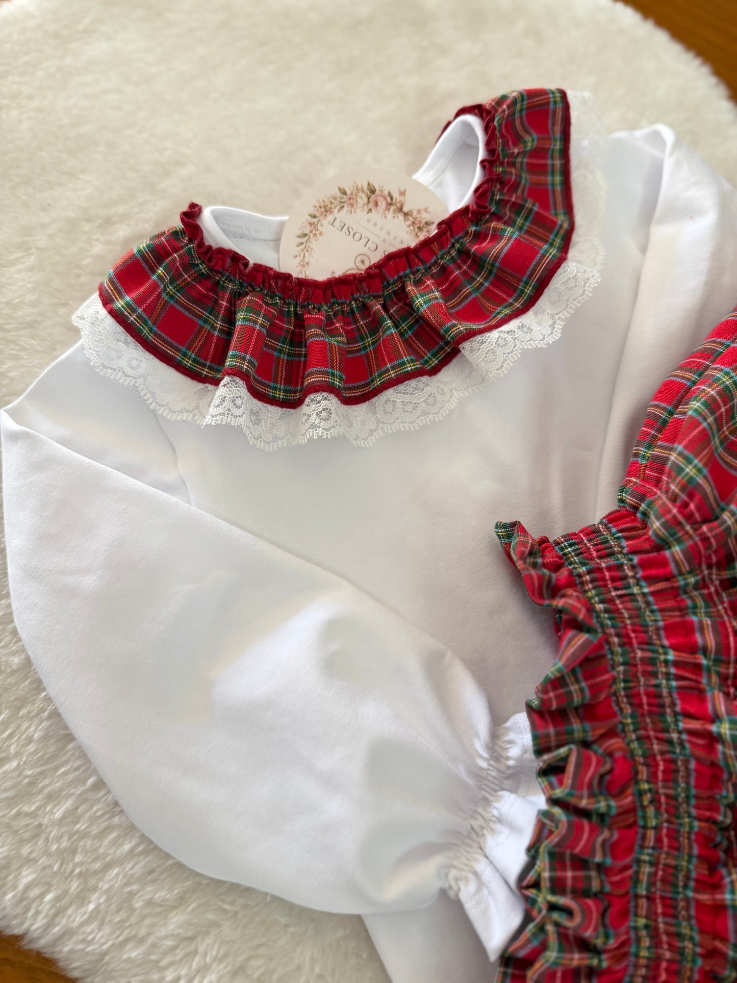 Red tartan cotton t-shirt - PRE ORDER