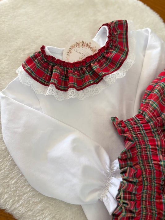 Red tartan cotton t-shirt - PRE ORDER