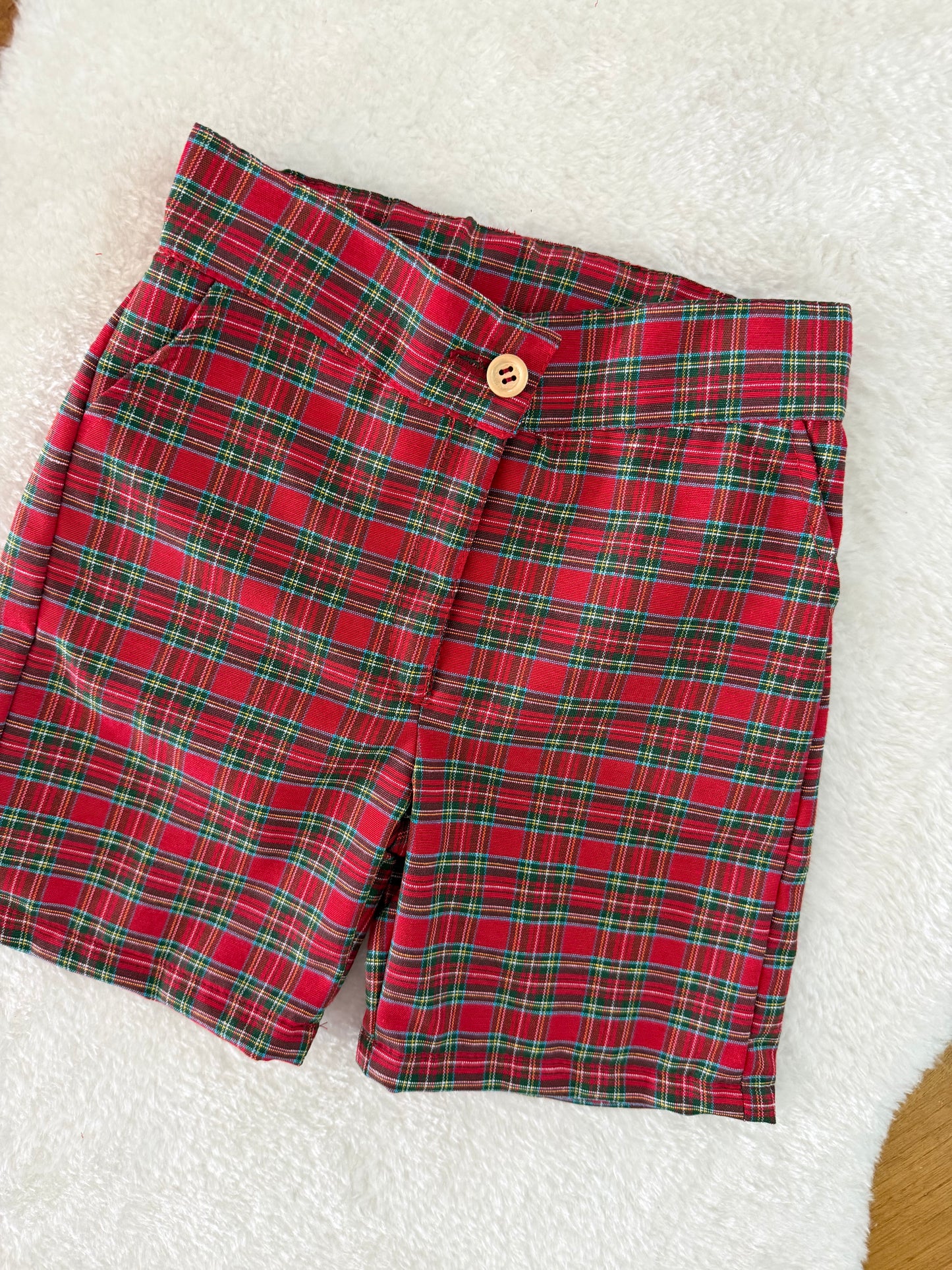 Red tartan short boys - PRE ORDER