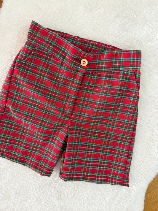 Red tartan short boys - PRE ORDER