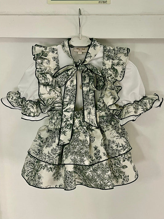 Toile de jouy green bailarina set - PRE ORDER