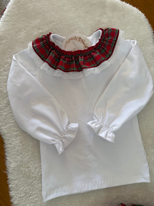 Red tartan cotton t-shirt - PRE ORDER