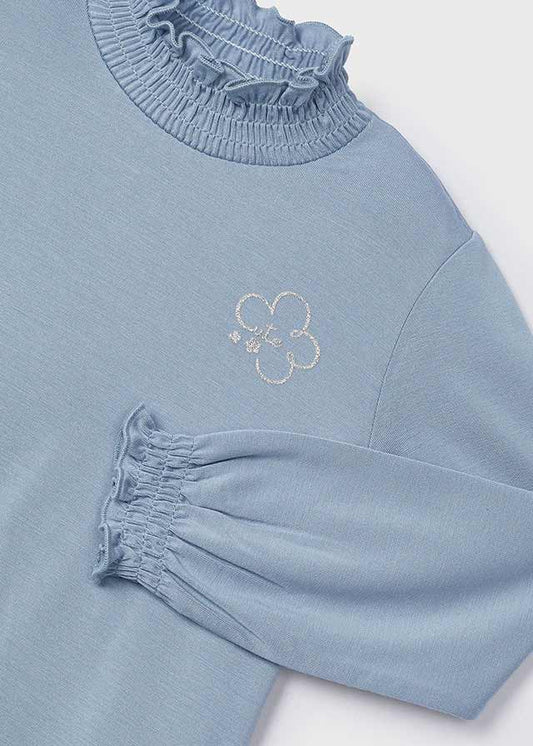 sky blue Viscose basic turtleneck