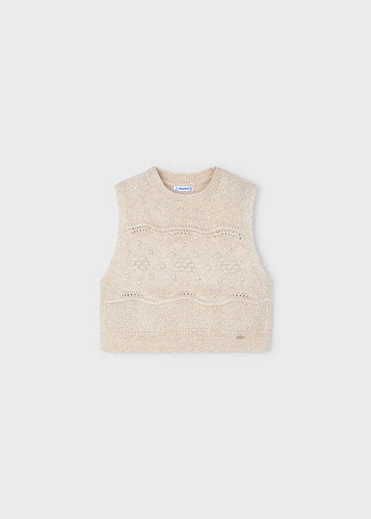 Sand knitting vest