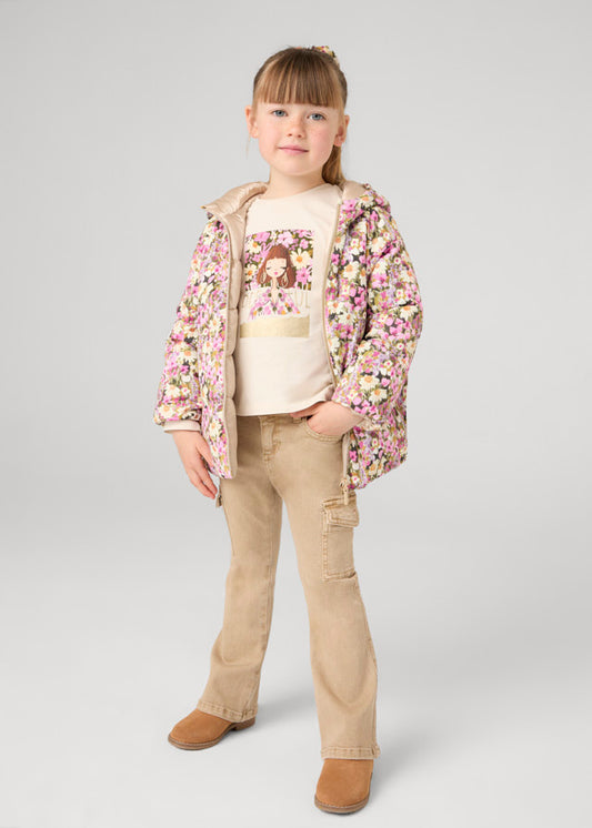 Brown Flared cargo pants