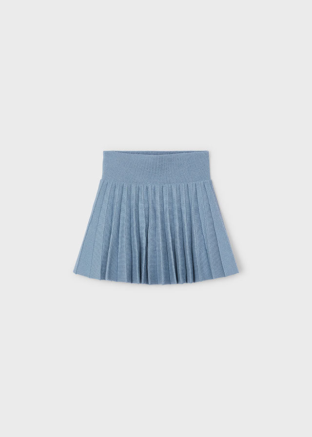 Sky blue knit pleated skirt mayoral