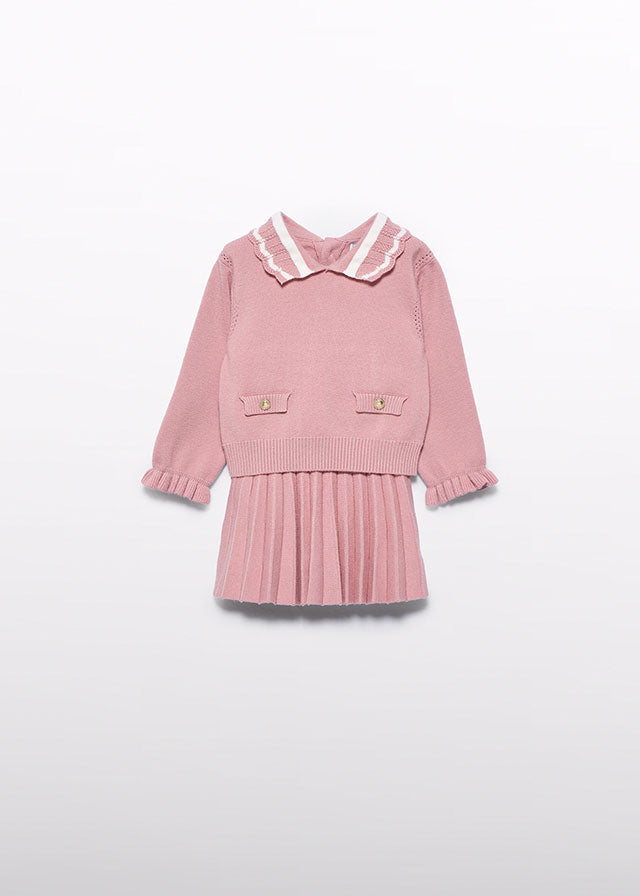 Rose pleated knit set