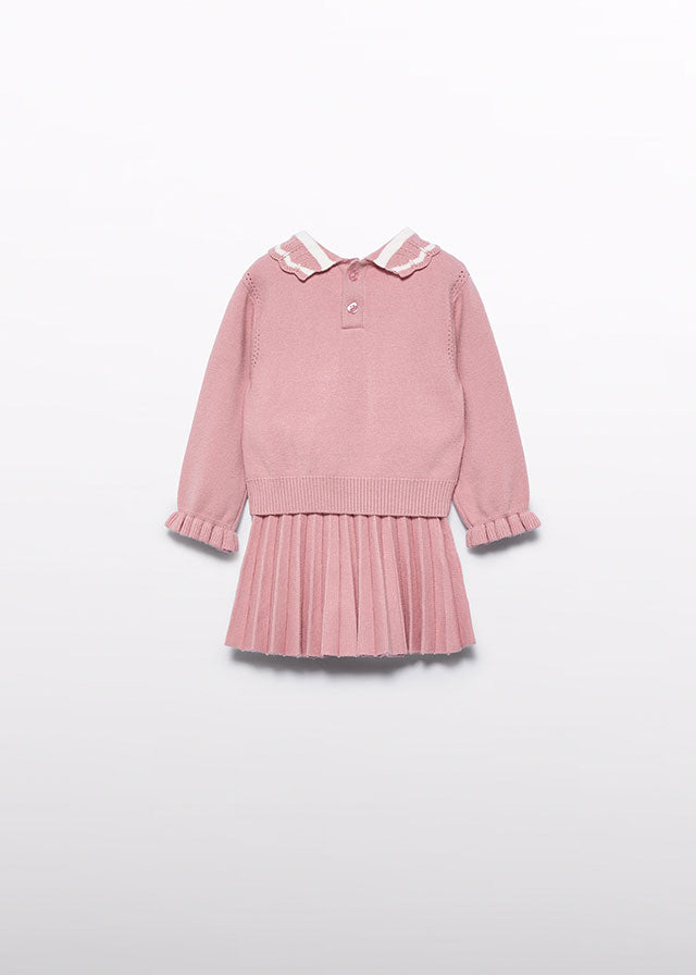 Rose pleated knit set