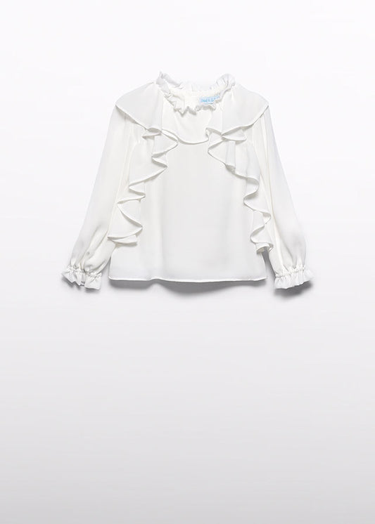 Chiffon ruffles blouse