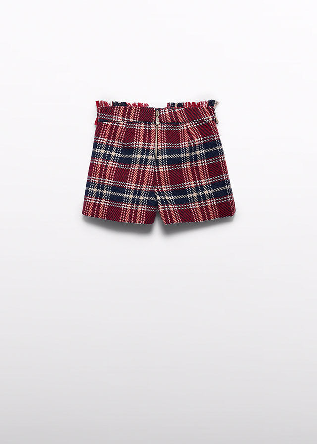 Navy plaid shorts