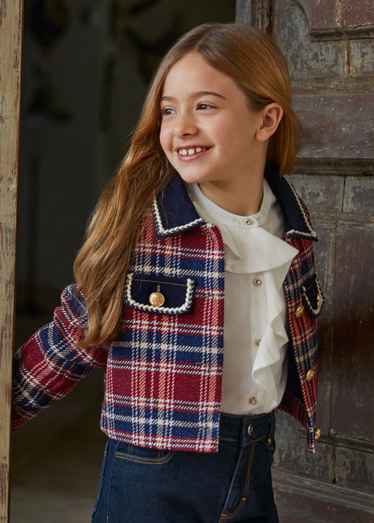 Navy plaid coat abel&lula