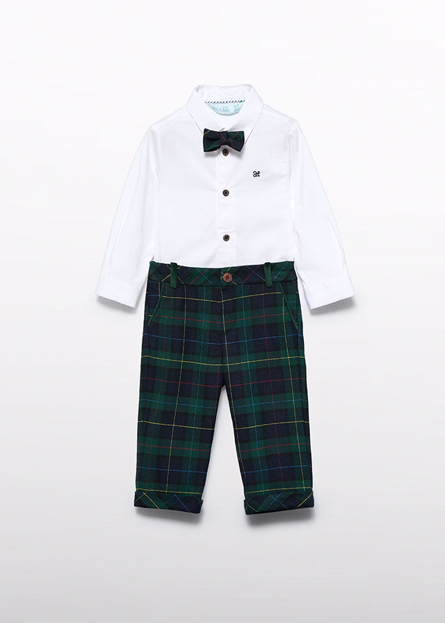 Navy plaid pant set