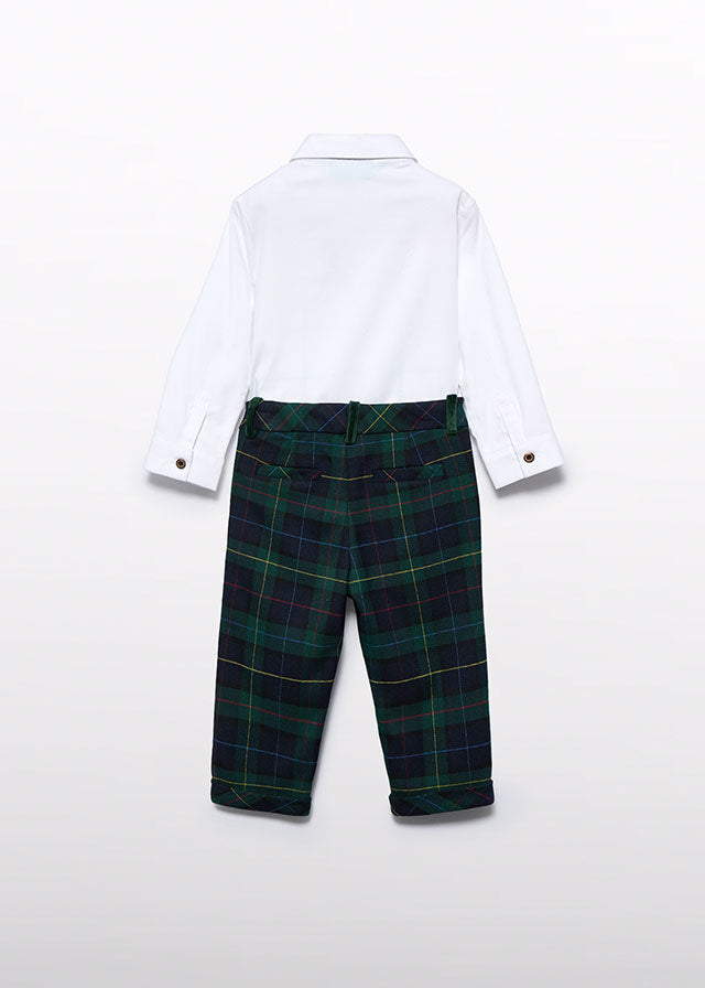 Navy plaid pant set